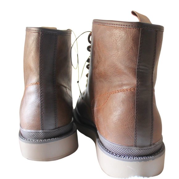 New Size 10.5 Men\'s Brown Leather Guess Boots Fleece Lined main image 5